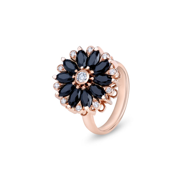 Amore Dalia Black Spinel Spinning Ring