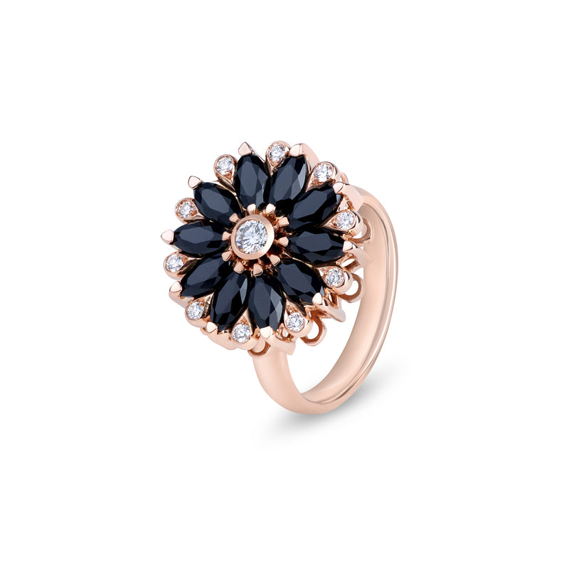 Amore Dalia Black Spinel Spinning Ring