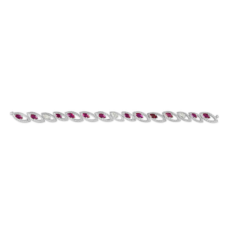 Petali Ruby and Diamond Bracelet