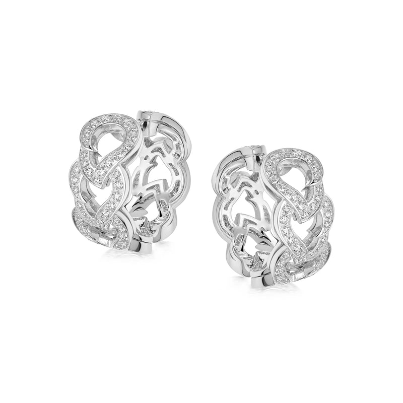 Kashmir White Gold and Diamond Hoop Earrings