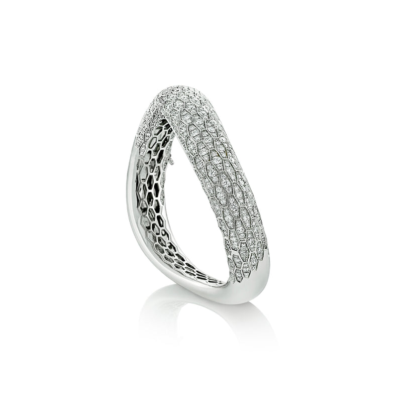 Ophidian White Gold Diamond Bangle
