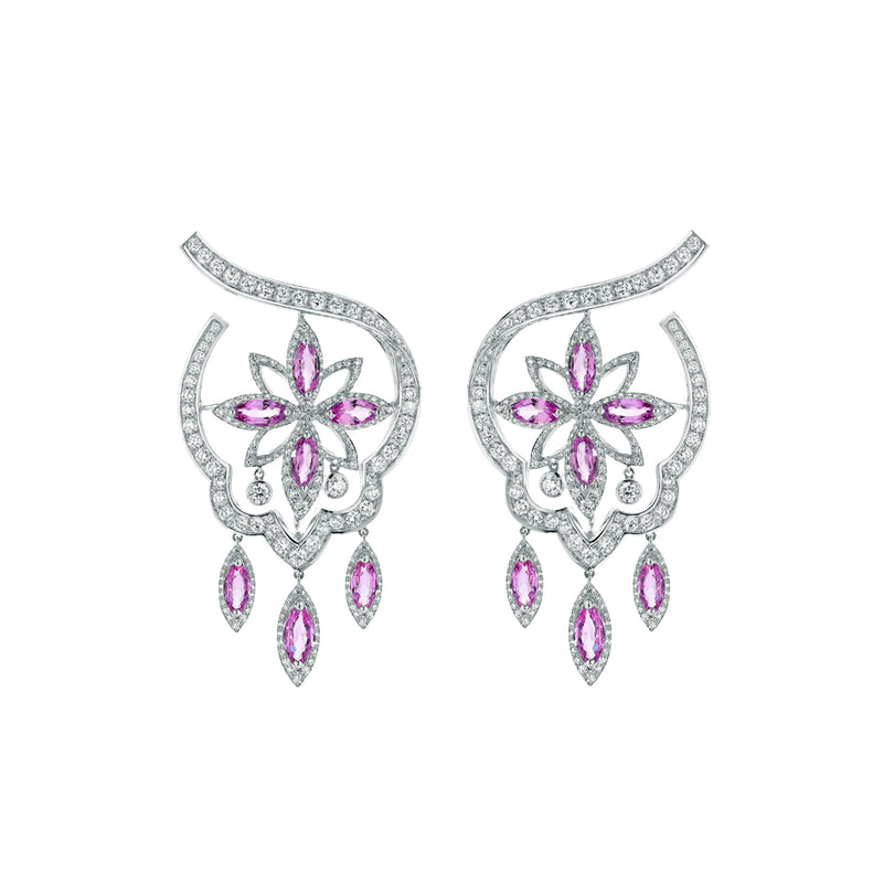 Stella Pink Sapphire and Diamond Earrings