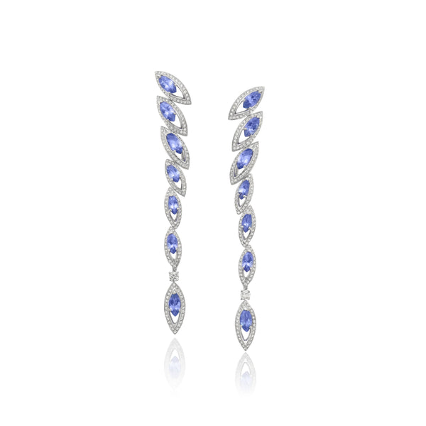 Petali Tanzanite Drop Earrings