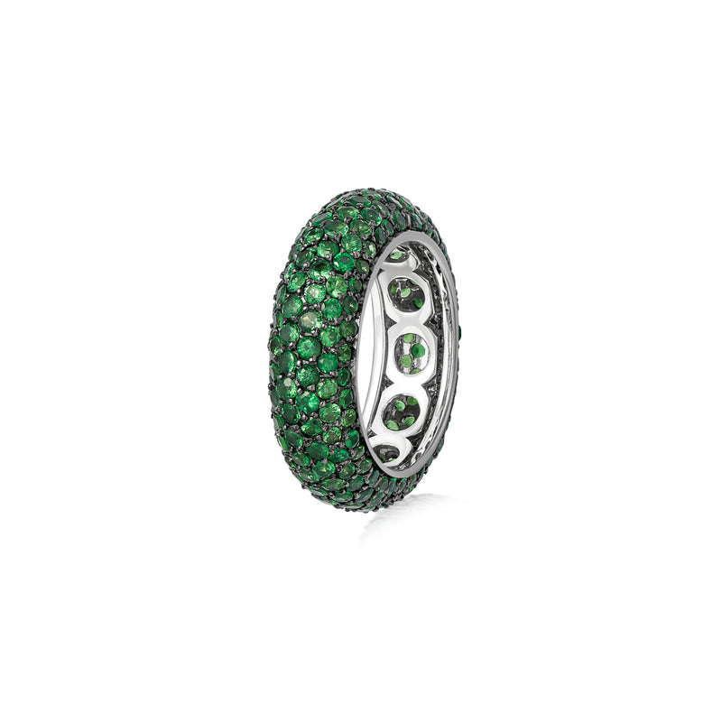 Starlight Six Row Tsavorite White Gold Ring