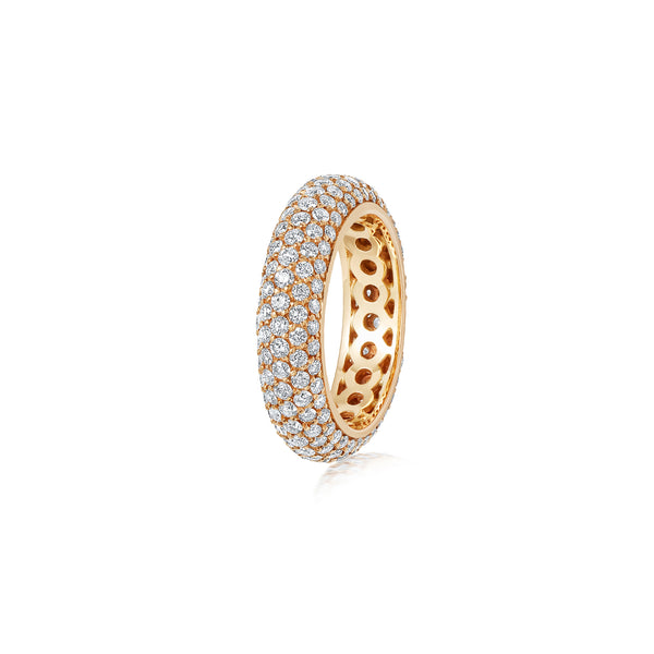 Starlight Five Row Diamond Yellow Gold Ring
