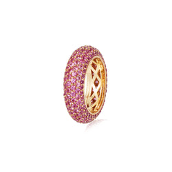 Starlight Six Row Pink Sapphire Yellow Gold Ring