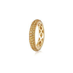 Starlight Three Row Yellow Sapphire Yellow Gold Ring