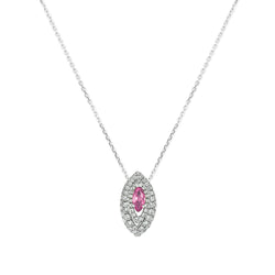 Gemma Pink Sapphire and Diamond Pave' Pendant