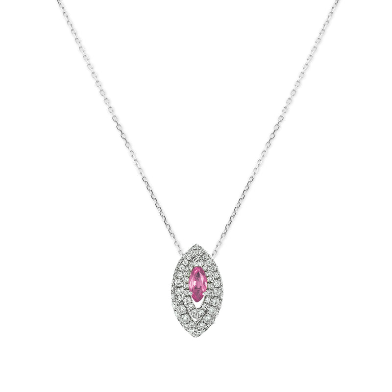 Gemma Pink Sapphire and Diamond Pave' Pendant